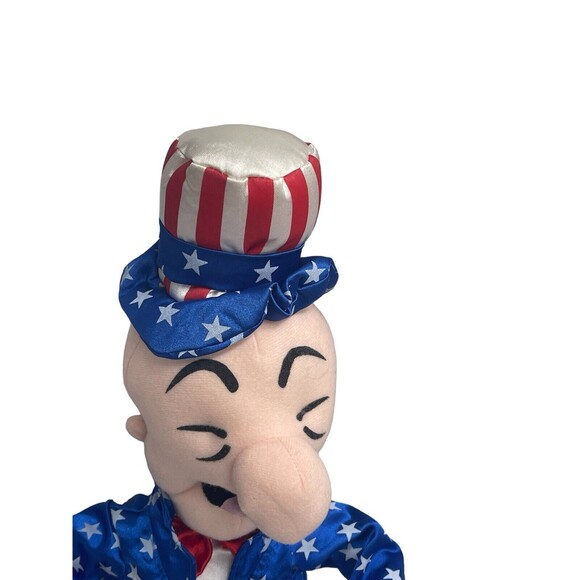 Vintage Mr Magoo 4th Of July 18" Plush with Tag USA Uncle Sam Toy 2002 Toy Works - Picture 4 of 16